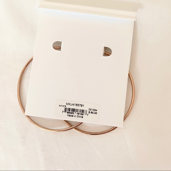 NWT authentic MK rosegold tone large hoop earrings - Picture 6 of 7